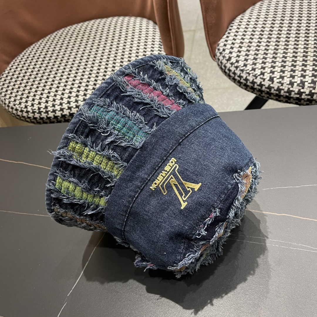 lv路易威登防晒盆韩牛仔百做渔夫春夏边高品质哈嘻遮阳帽
彩帽女旧搭帽街头