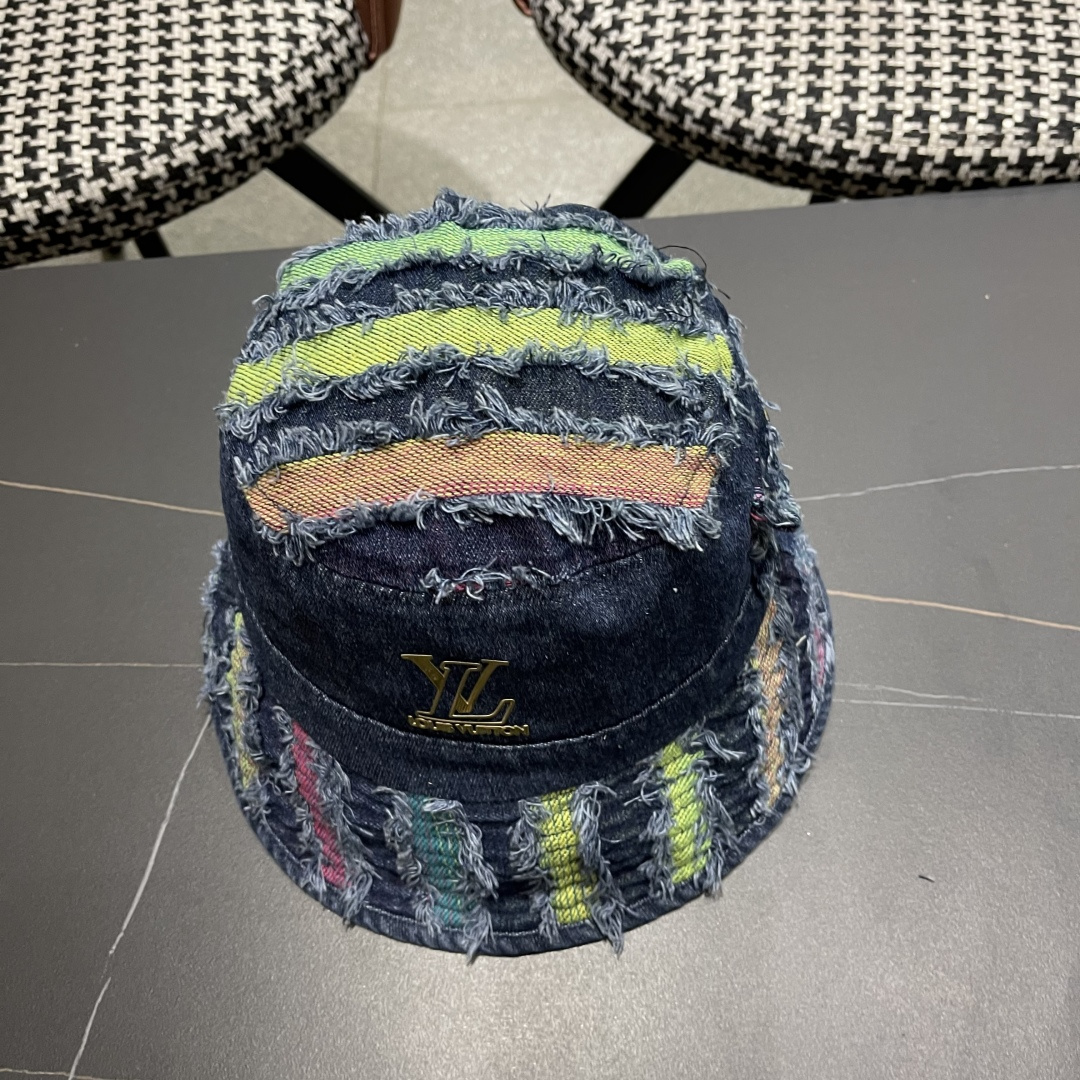  lv路易威登防晒盆韩牛仔百做渔夫春夏边高品质哈嘻遮阳帽
彩帽女旧搭帽街头