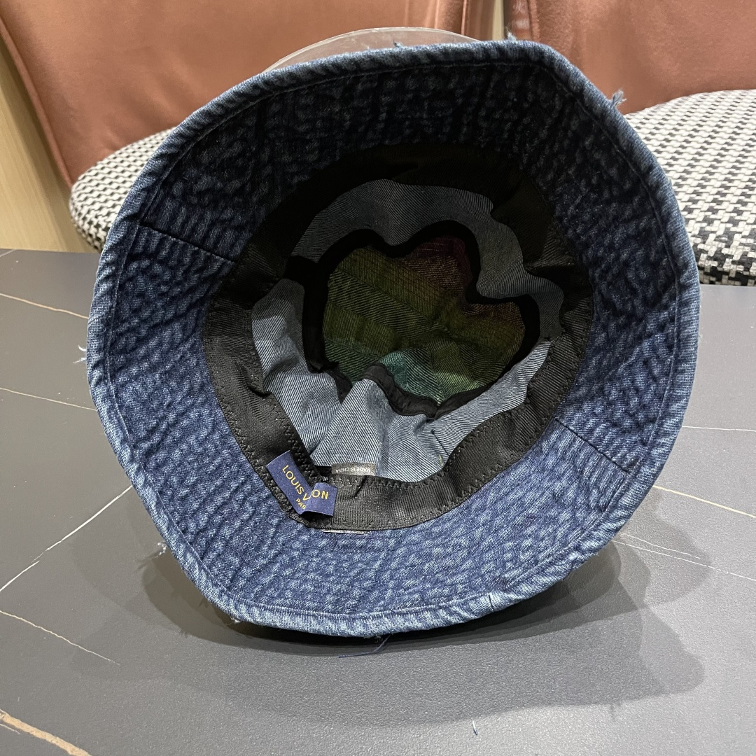  lv路易威登防晒盆韩牛仔百做渔夫春夏边高品质哈嘻遮阳帽
彩帽女旧搭帽街头