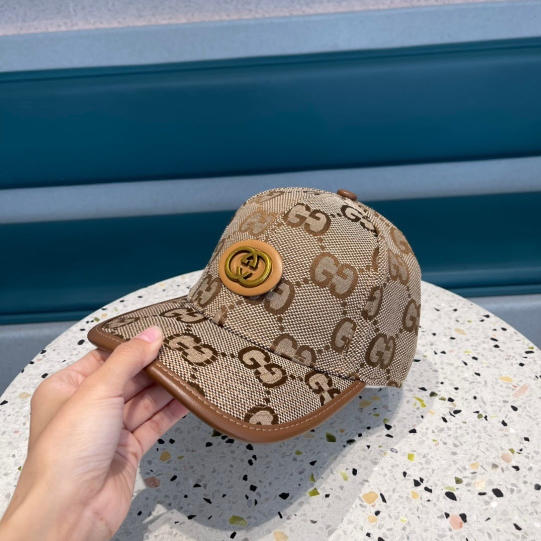   Gucci古奇2025新款棒球帽，原单货，帆布面料，男女通用，洗水标齐全，头围57cM