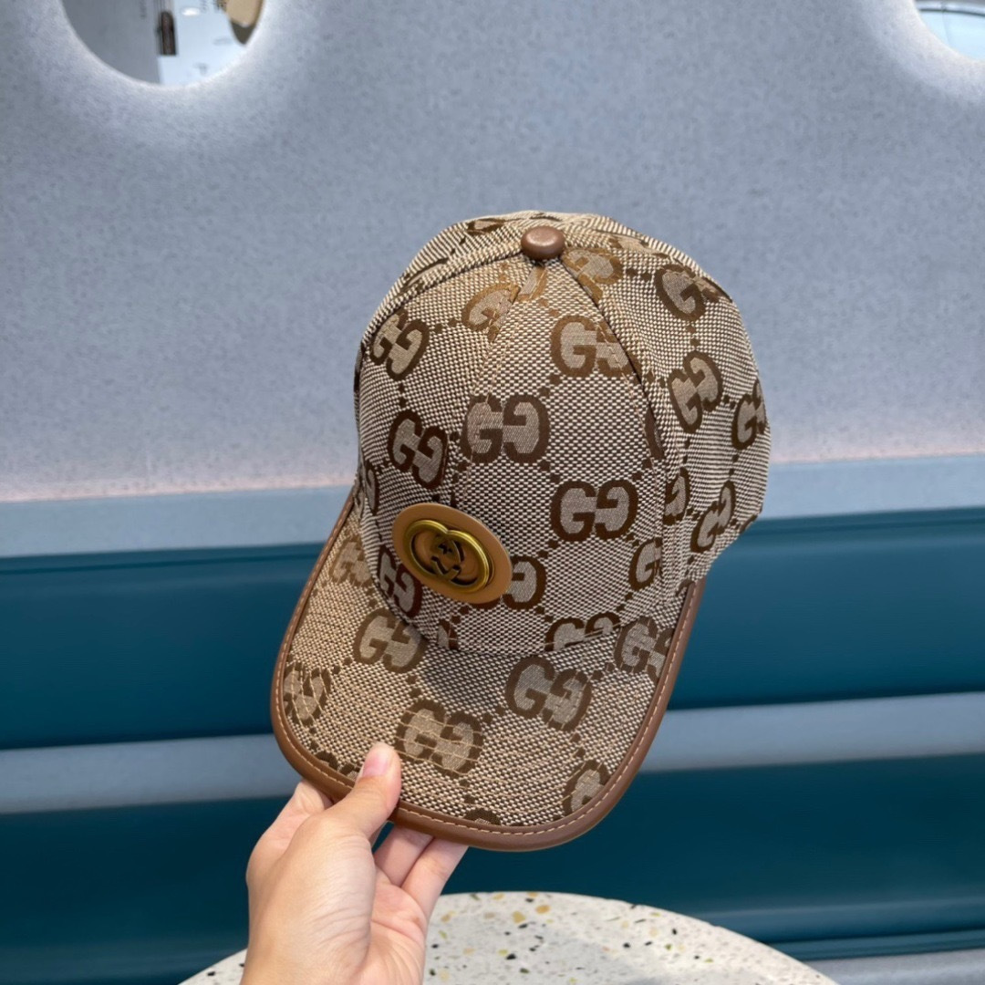   Gucci古奇2025新款棒球帽，原单货，帆布面料，男女通用，洗水标齐全，头围57cM