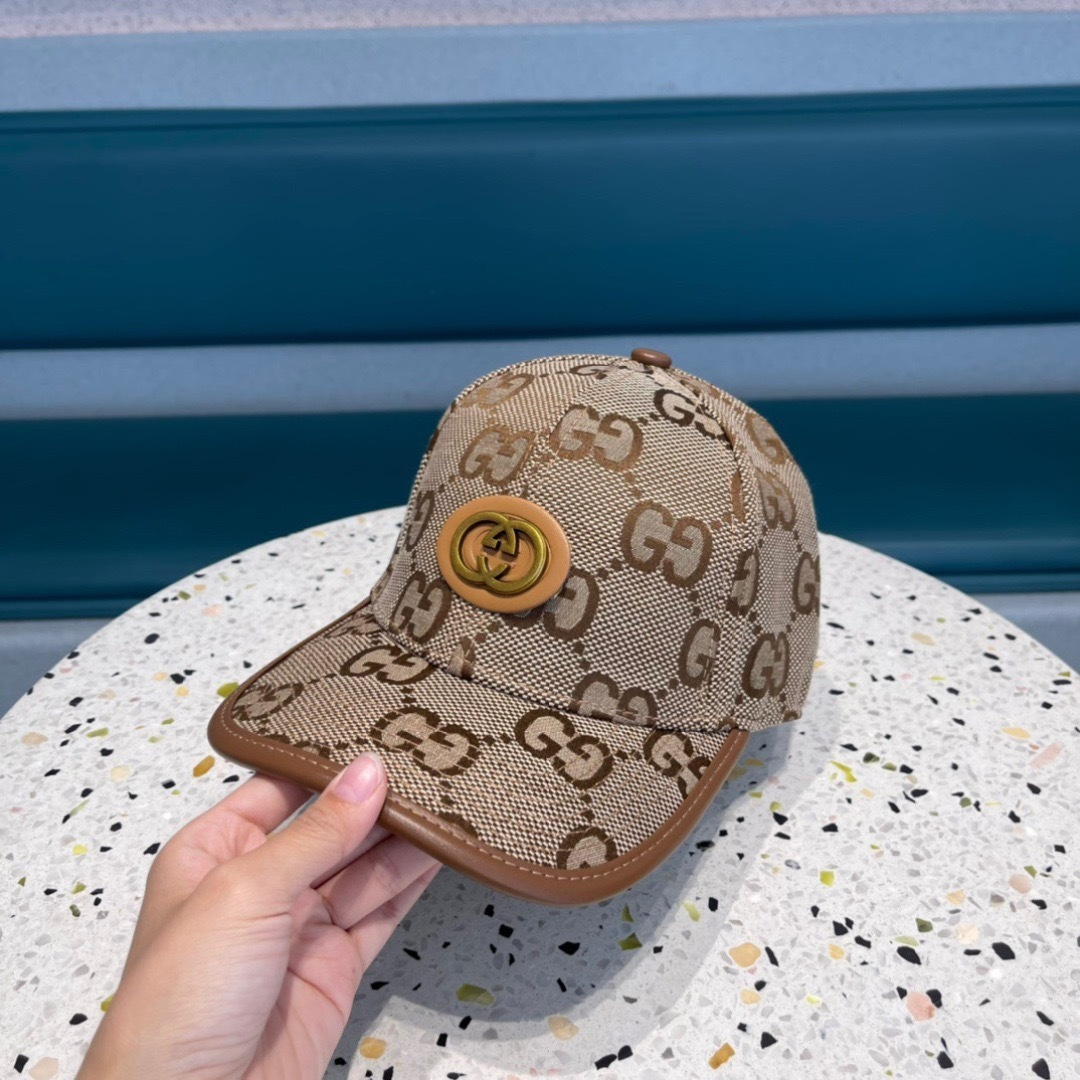   Gucci古奇2025新款棒球帽，原单货，帆布面料，男女通用，洗水标齐全，头围57cM