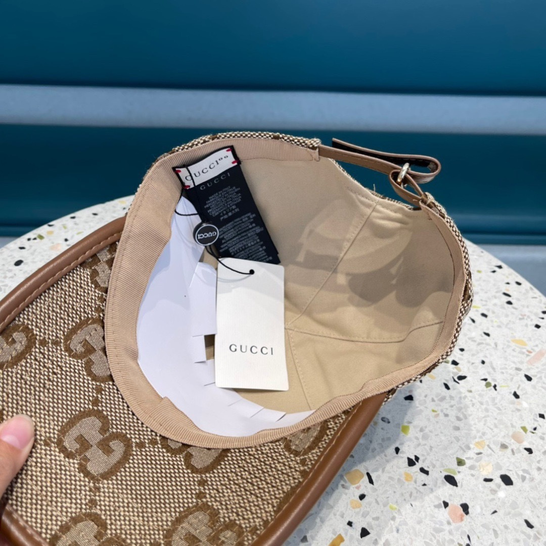   Gucci古奇2025新款棒球帽，原单货，帆布面料，男女通用，洗水标齐全，头围57cM