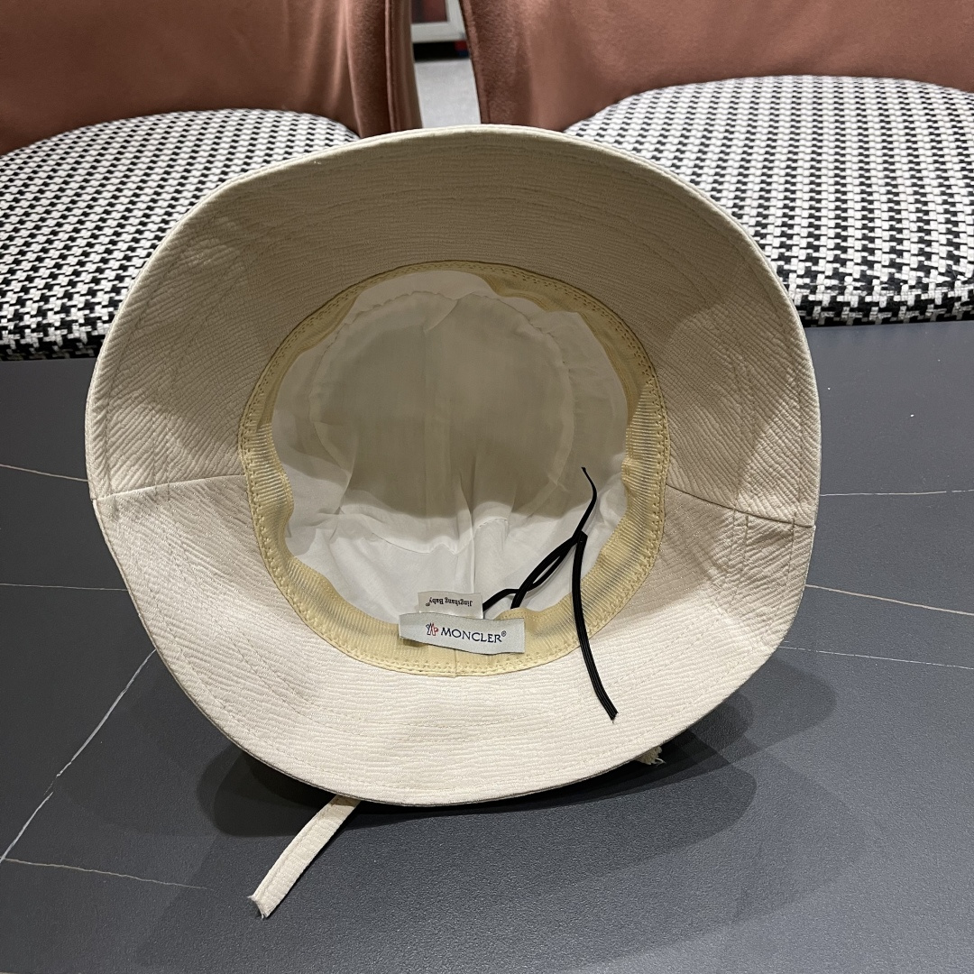  蒙口Moncler渔夫帽子女春夏2025新款高品质蝴
蝶结显脸小防晒遮