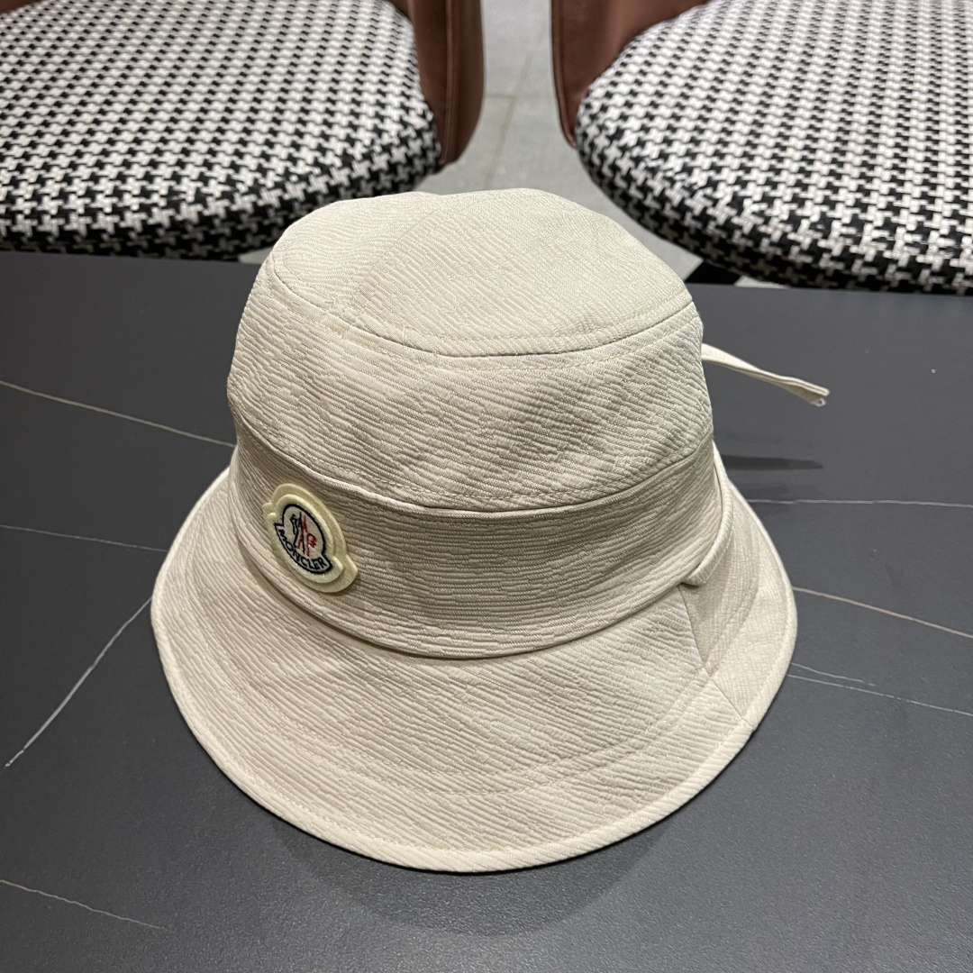  蒙口Moncler渔夫帽子女春夏2025新款高品质蝴
蝶结显脸小防晒遮