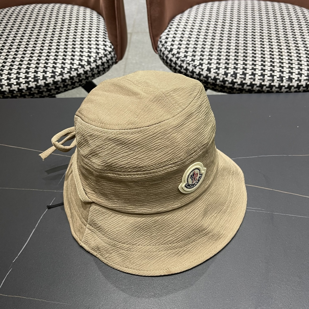 蒙口Moncler渔夫帽子女春夏2025新款高品质蝴
蝶结显脸小防晒遮