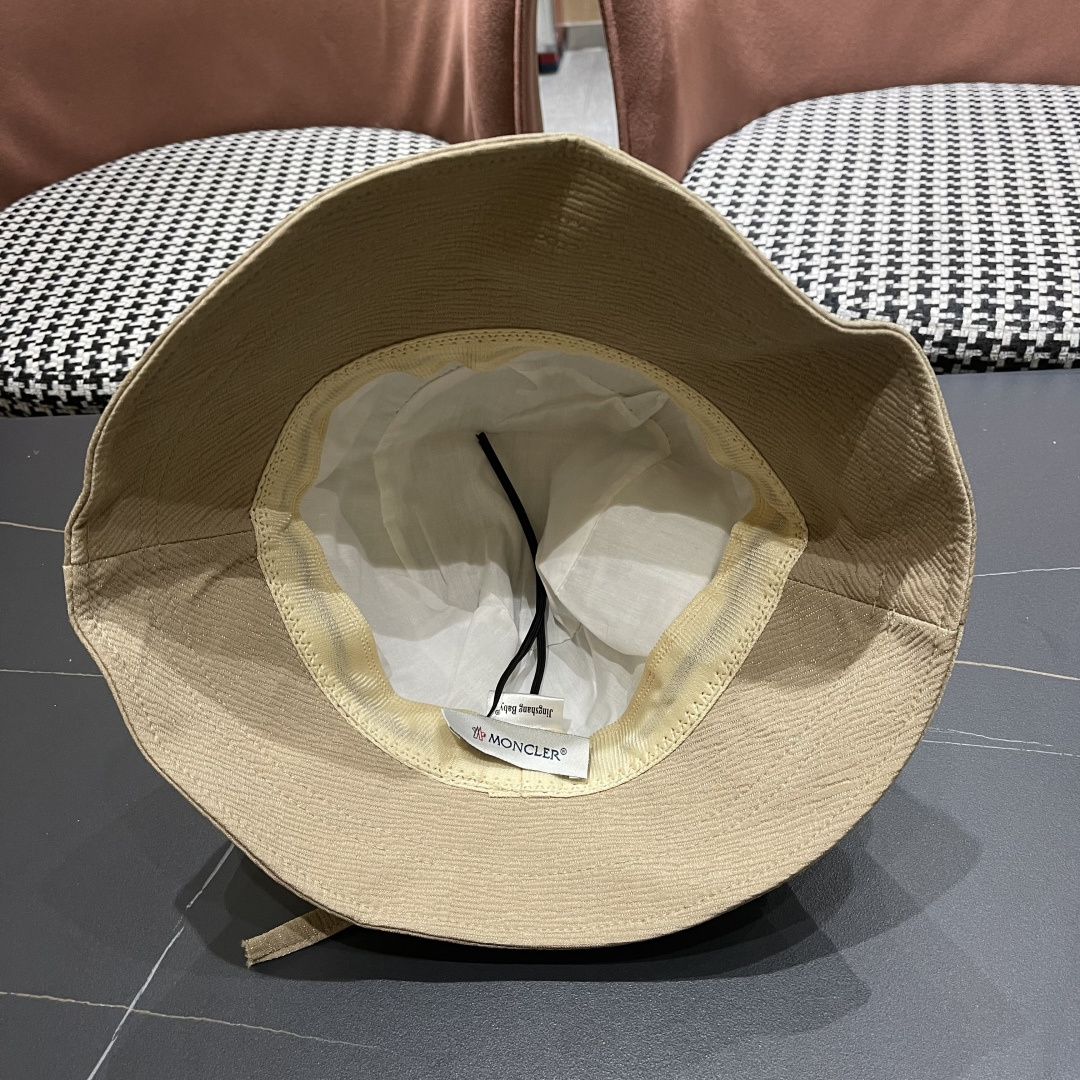  蒙口Moncler渔夫帽子女春夏2025新款高品质蝴
蝶结显脸小防晒遮