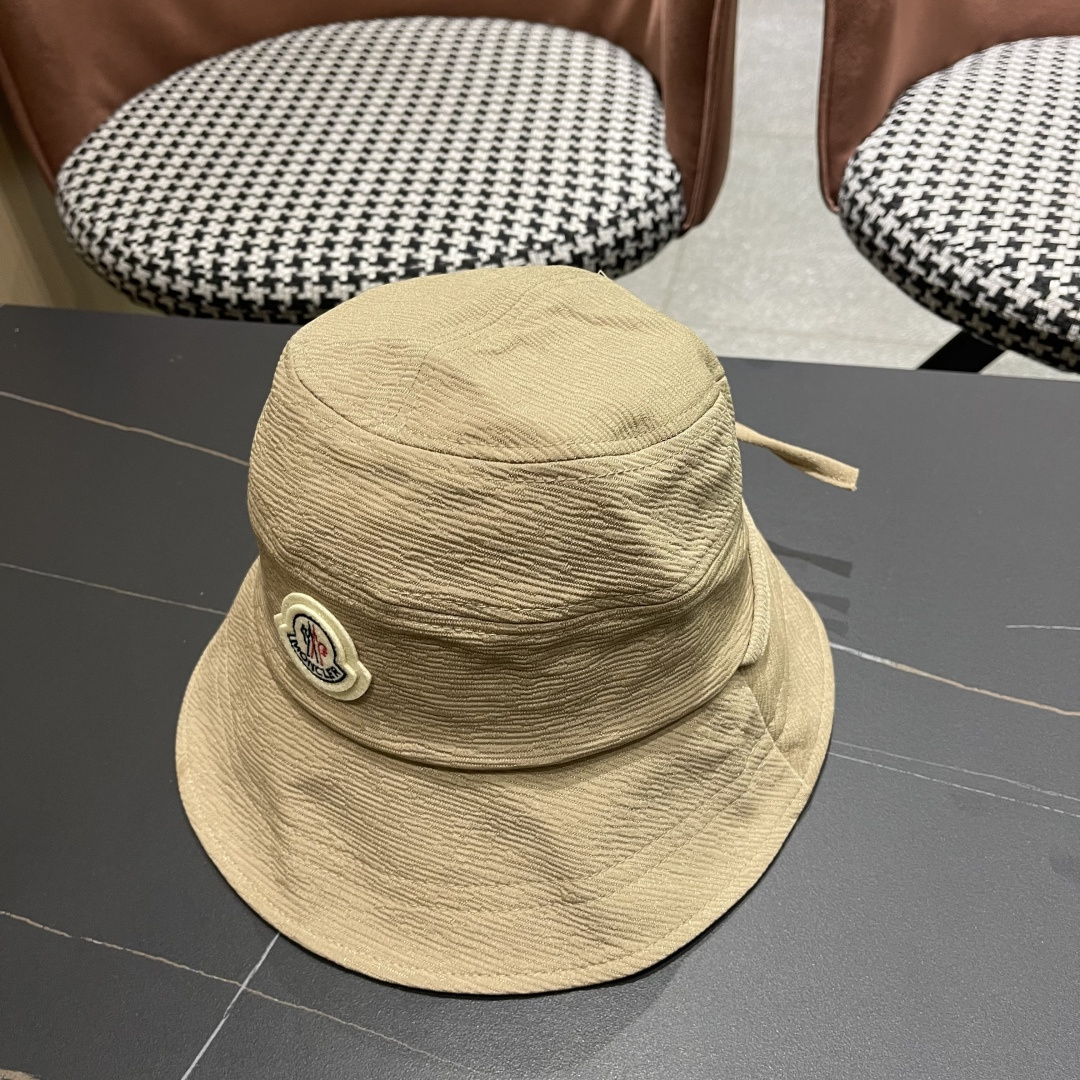  蒙口Moncler渔夫帽子女春夏2025新款高品质蝴
蝶结显脸小防晒遮