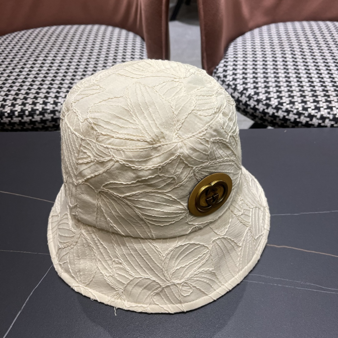  古奇Guccl帽子女渔夫帽显脸小太阳帽防紫外线骑车防晒帽