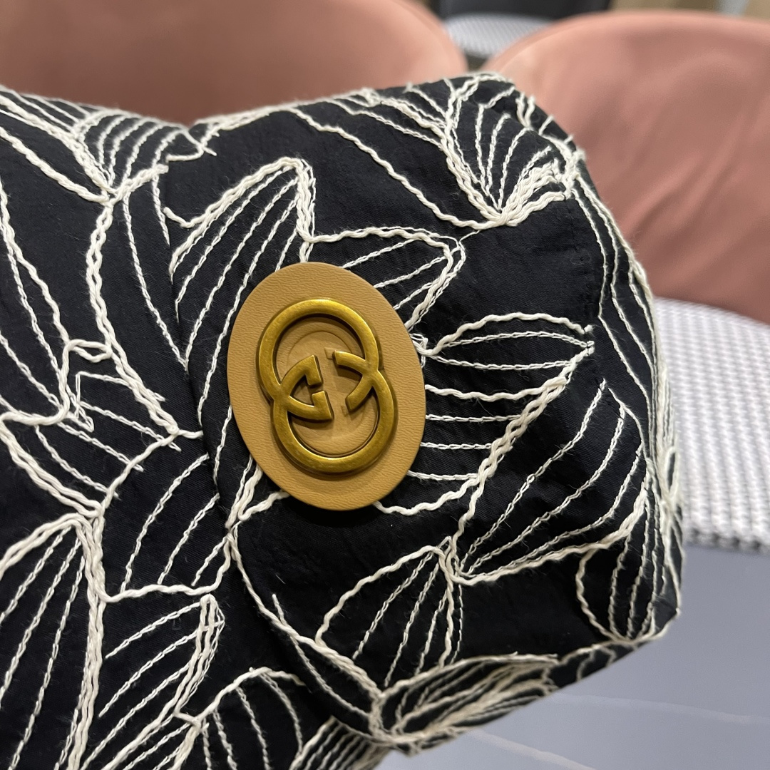  古奇Guccl帽子女渔夫帽显脸小太阳帽防紫外线骑车防晒帽