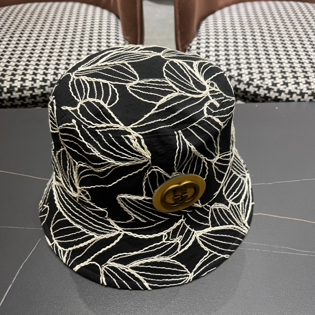  古奇Guccl帽子女渔夫帽显脸小太阳帽防紫外线骑车防晒帽