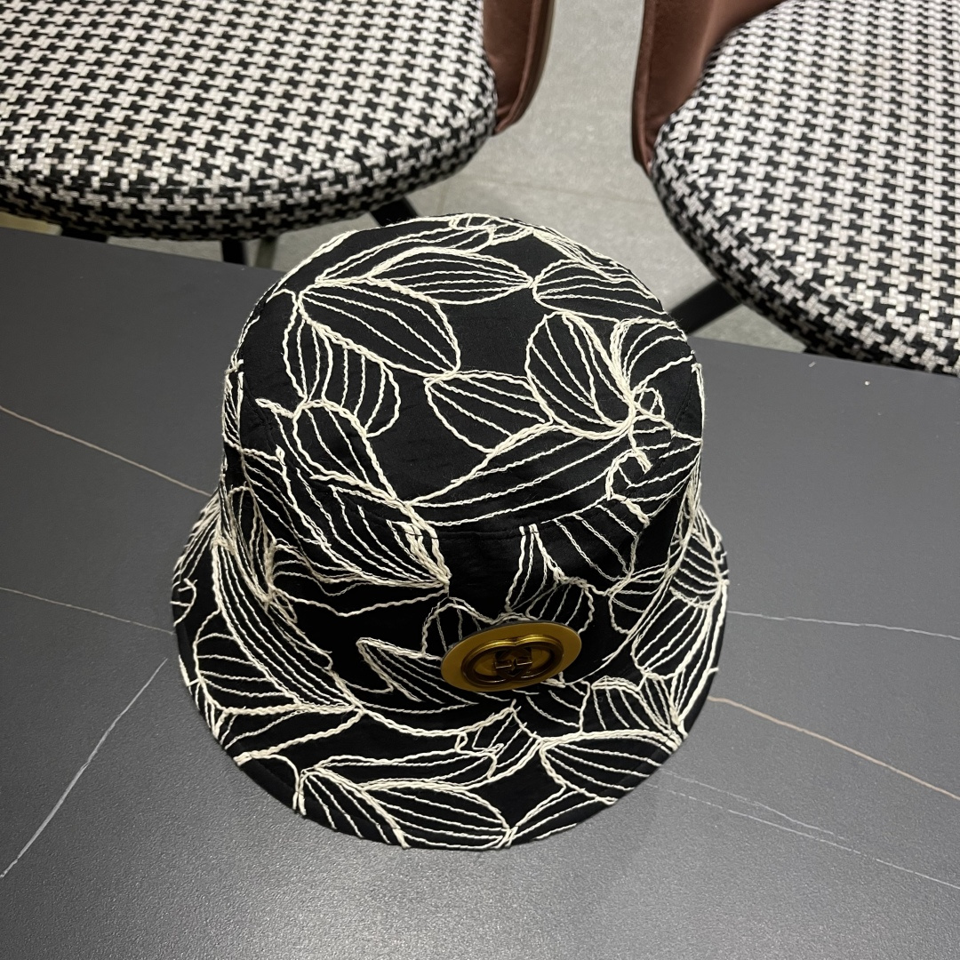  古奇Guccl帽子女渔夫帽显脸小太阳帽防紫外线骑车防晒帽