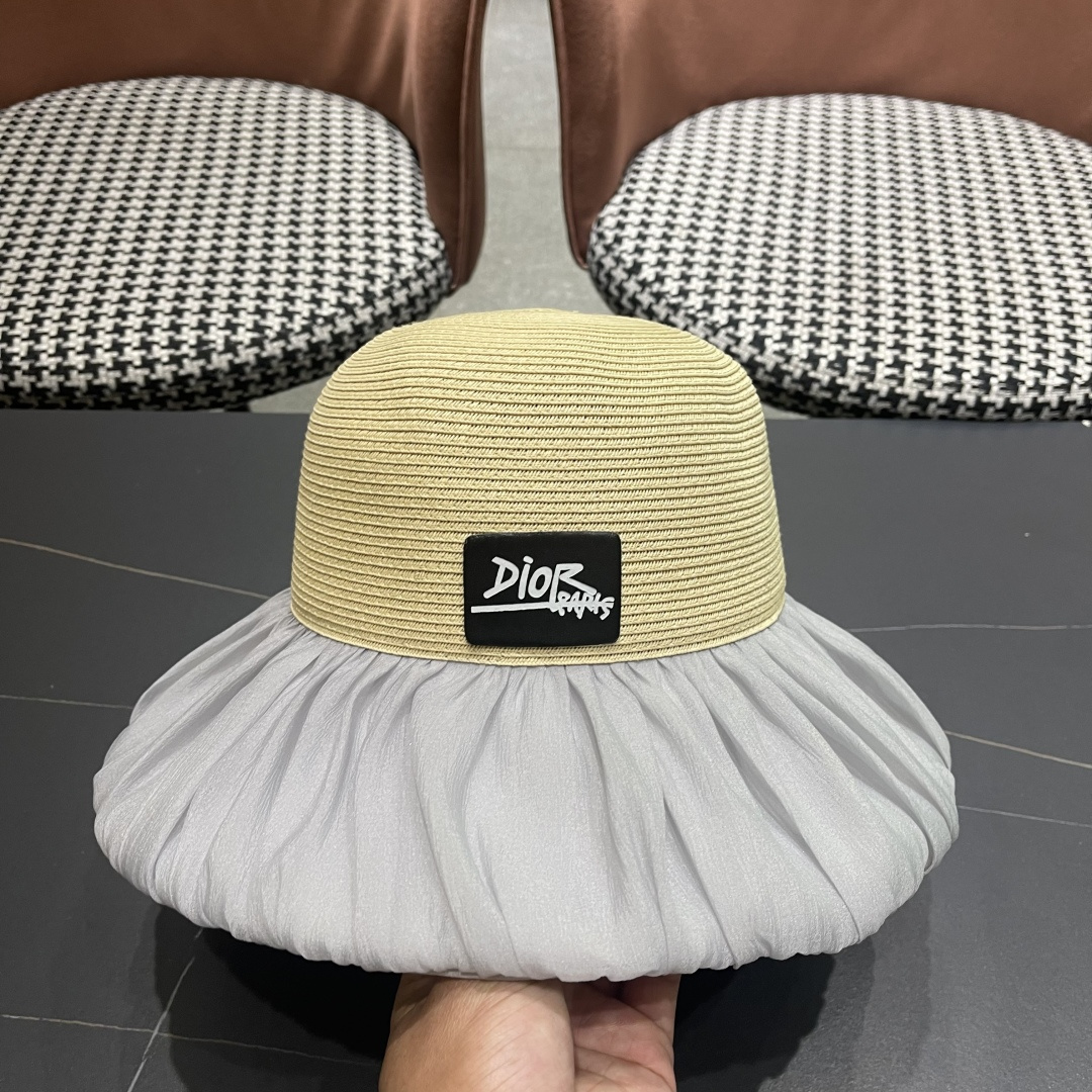 迪奥Dior大檐防晒盆帽渔夫帽防紫外线太阳帽韩版
优雅蝴蝶结遮阳草帽女夏季