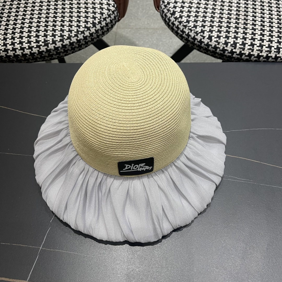迪奥Dior大檐防晒盆帽渔夫帽防紫外线太阳帽韩版
优雅蝴蝶结遮阳草帽女夏季
