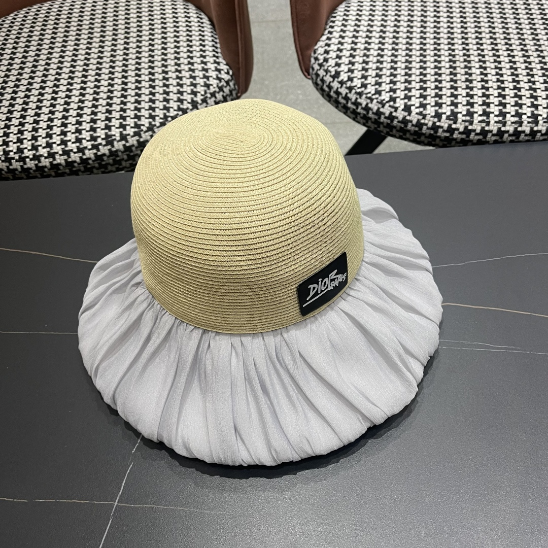 迪奥Dior大檐防晒盆帽渔夫帽防紫外线太阳帽韩版
优雅蝴蝶结遮阳草帽女夏季