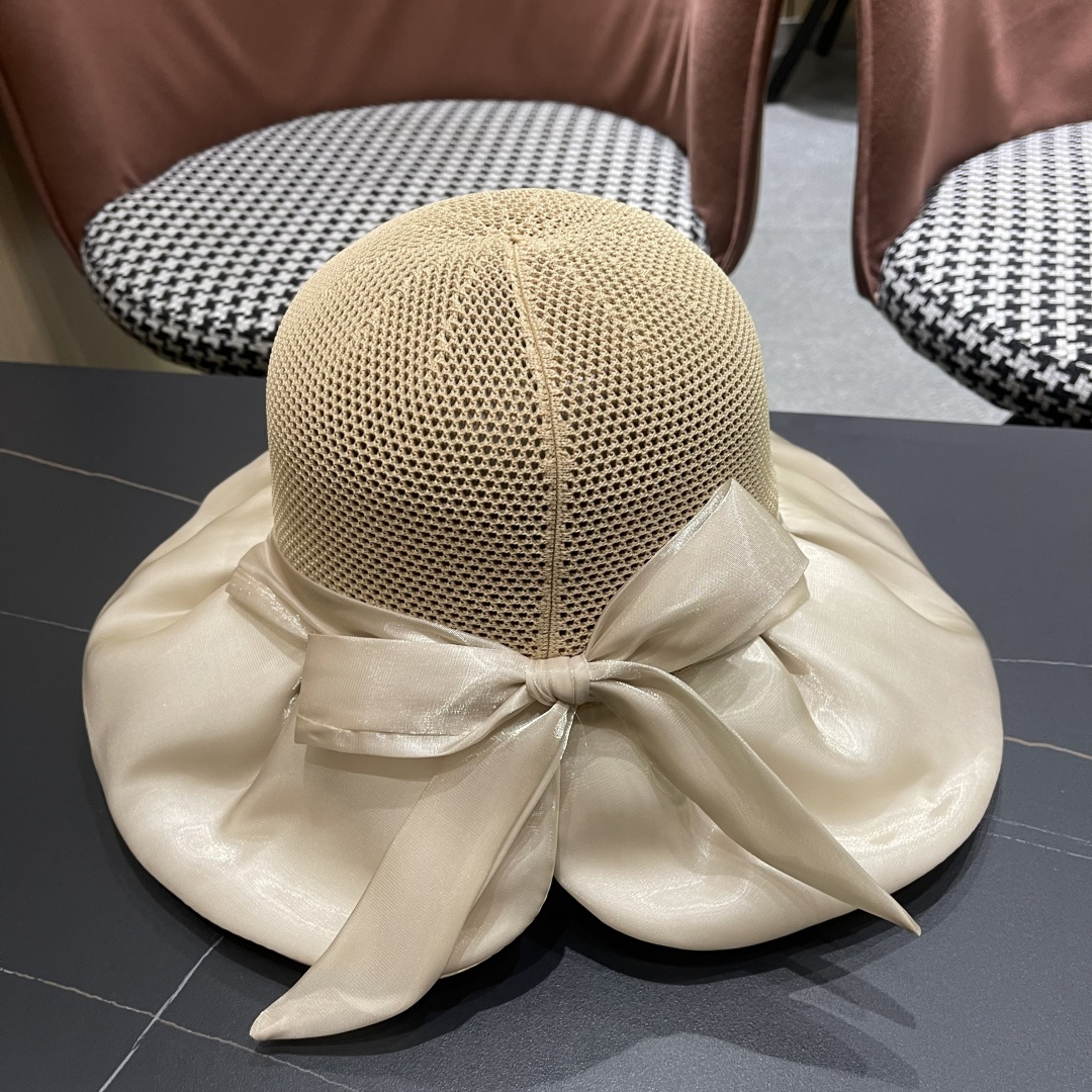  巴黎世家BALENGIAGA 2025优雅蝴蝶结渔夫帽子女春夏季出游遮阳帽防晒可折叠太阳帽