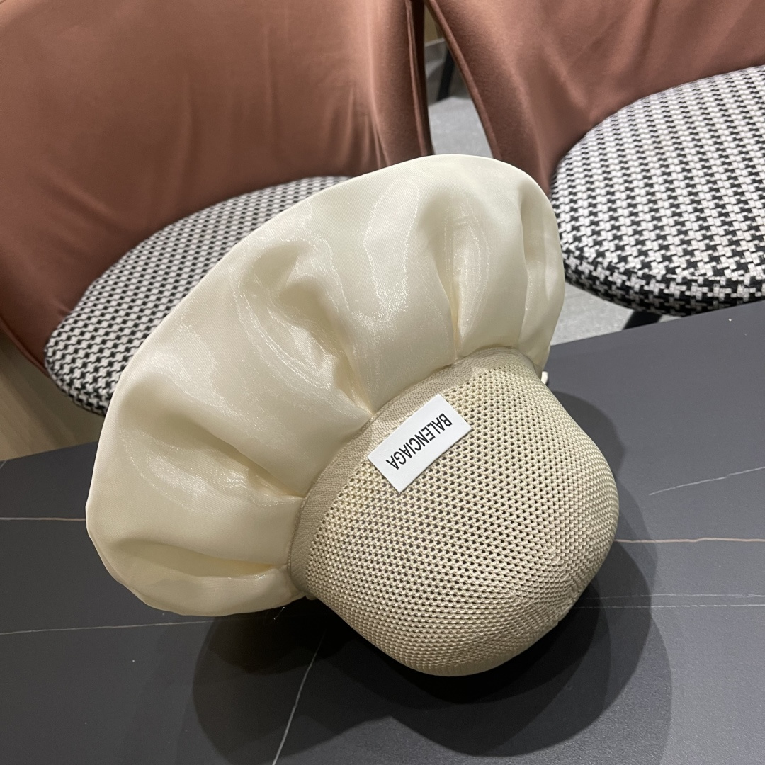  巴黎世家BALENGIAGA 2025优雅蝴蝶结渔夫帽子女春夏季出游遮阳帽防晒可折叠太阳帽