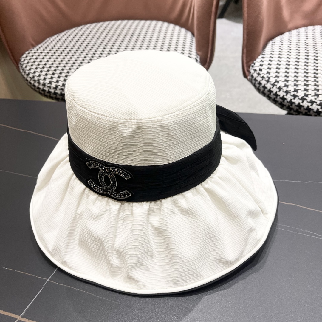 [Chanel Hats]CHANEL Chanel new new contrast color belt design bow fisherman ha