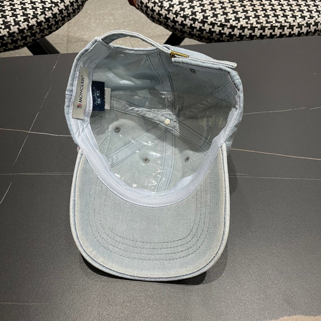  春夏新款 蒙口MONCLER牛仔破洞棒球帽，年轻时尚潮人穿搭色系，好看有质感！