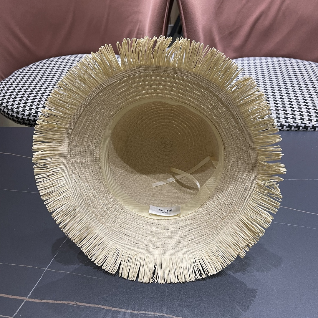 【CELINE赛琳】2025新款草编遮阳草帽盆帽🤩沙滩风，简约大方，百搭单品～出街首选，新款帽型超美腻，