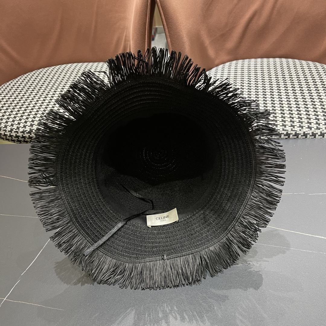 【CELINE赛琳】2025新款草编遮阳草帽盆帽🤩沙滩风，简约大方，百搭单品～出街首选，新款帽型超美腻，