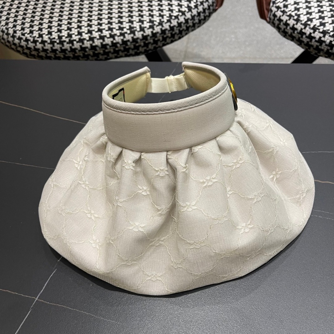  古奇 遮阳帽女防晒防紫外线可折叠太阳帽大帽檐空
顶帽子户外骑车防晒帽