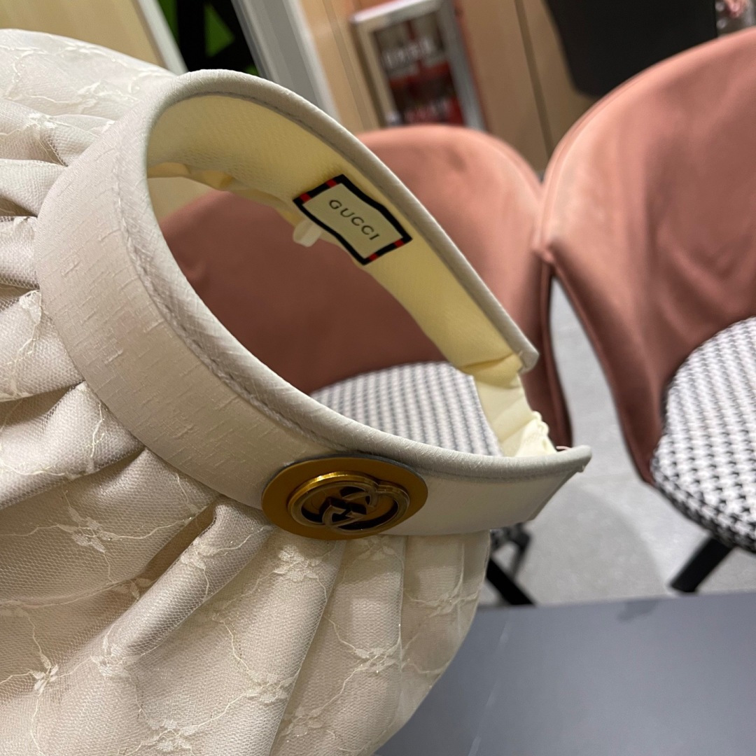  古奇 遮阳帽女防晒防紫外线可折叠太阳帽大帽檐空
顶帽子户外骑车防晒帽