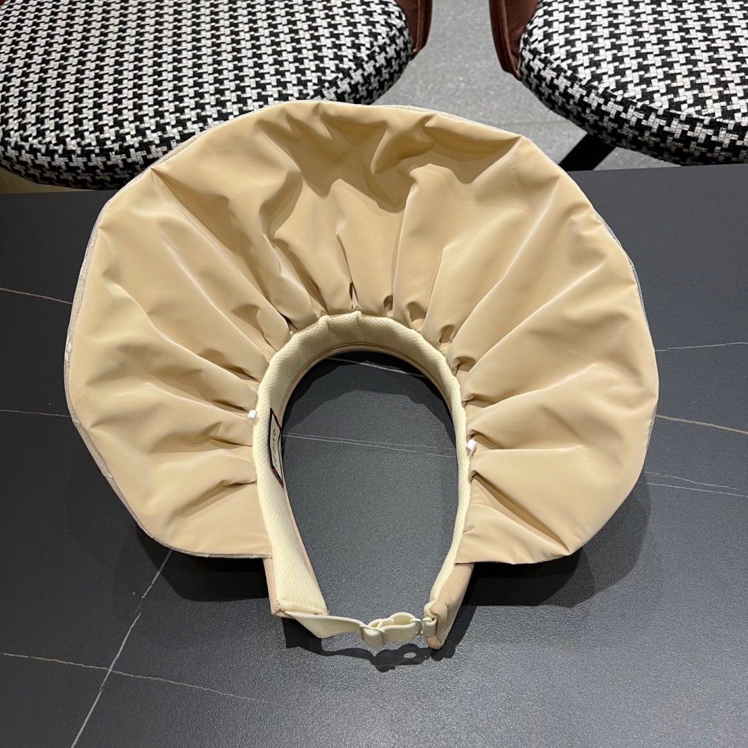  古奇 遮阳帽女防晒防紫外线可折叠太阳帽大帽檐空
顶帽子户外骑车防晒帽