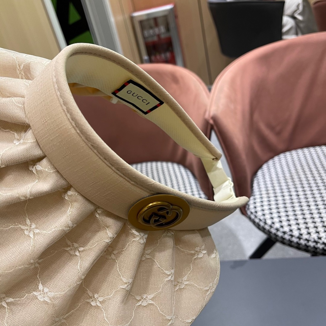  古奇 遮阳帽女防晒防紫外线可折叠太阳帽大帽檐空
顶帽子户外骑车防晒帽