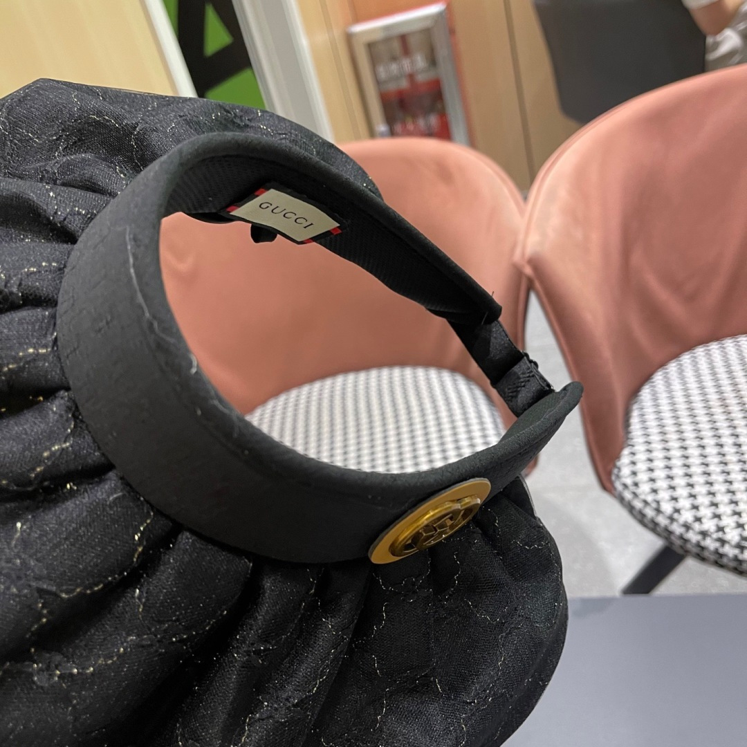  古奇 遮阳帽女防晒防紫外线可折叠太阳帽大帽檐空
顶帽子户外骑车防晒帽