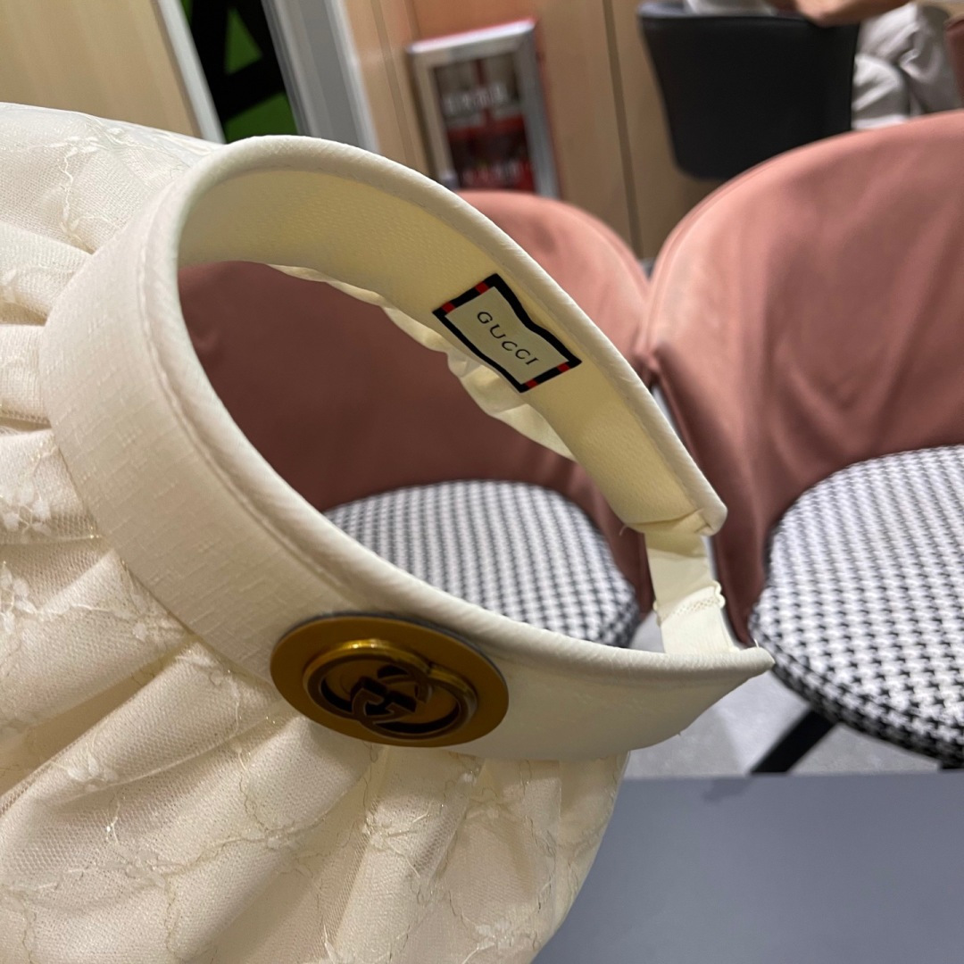  古奇 遮阳帽女防晒防紫外线可折叠太阳帽大帽檐空
顶帽子户外骑车防晒帽