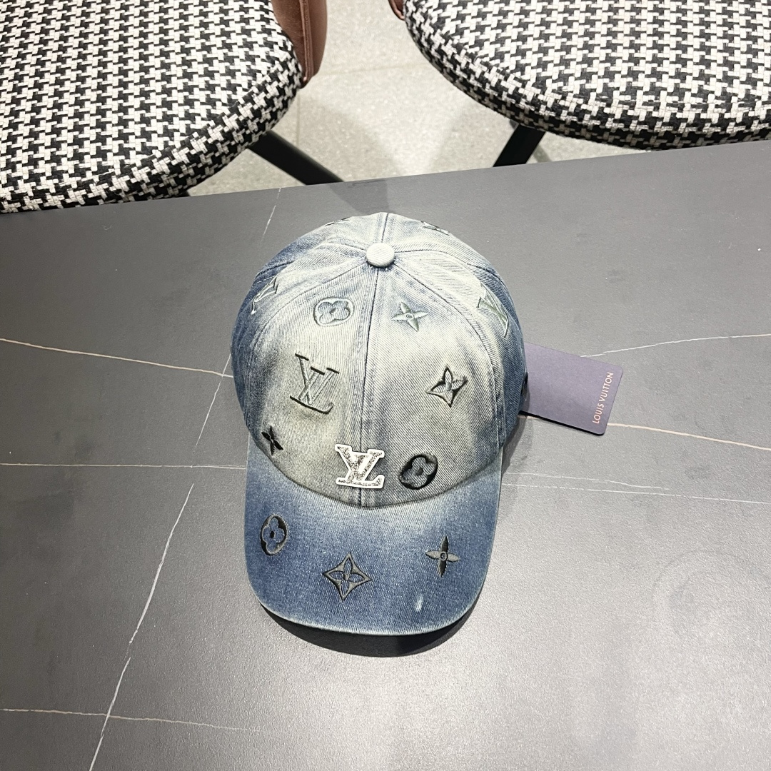 🧢路易威登牛仔棒球帽 LouisVuitton😍2025新款LV棒球帽，重工打造♥️高端大气，百搭款🤗男