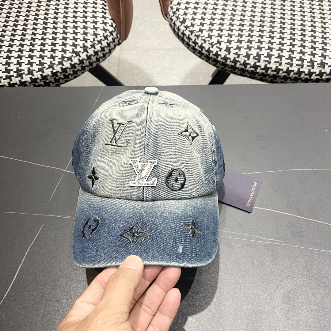 🧢路易威登牛仔棒球帽 LouisVuitton😍2025新款LV棒球帽，重工打造♥️高端大气，百搭款🤗男