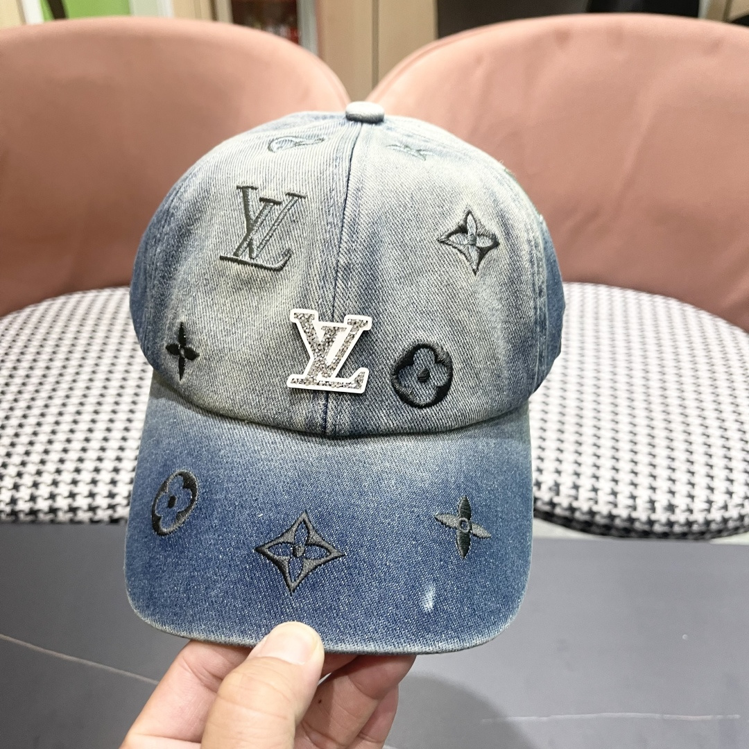 🧢路易威登牛仔棒球帽 LouisVuitton😍2025新款LV棒球帽，重工打造♥️高端大气，百搭款🤗男