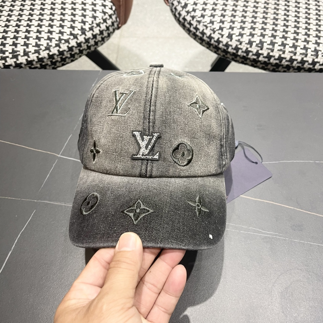 🧢路易威登牛仔棒球帽 LouisVuitton😍2025新款LV棒球帽，重工打造♥️高端大气，百搭款🤗男