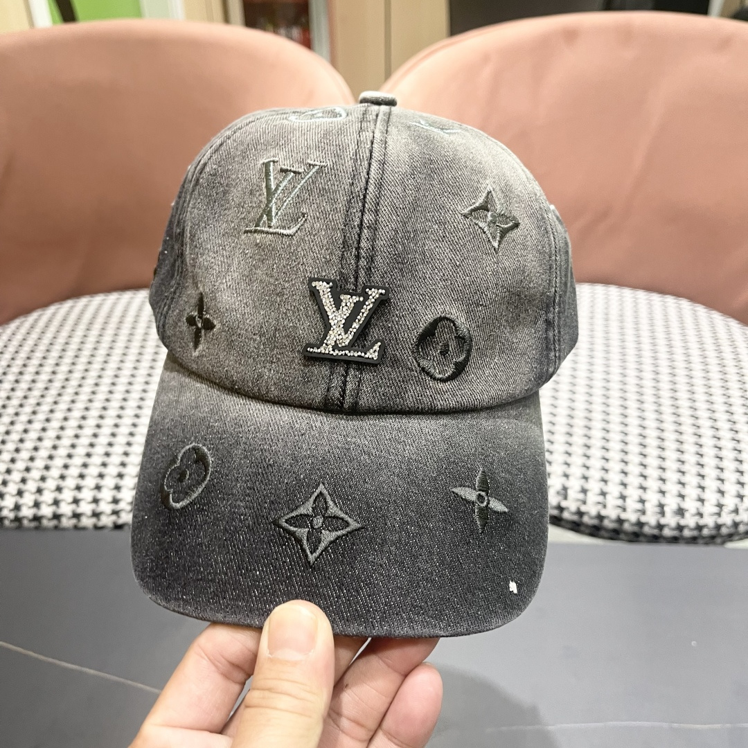 🧢路易威登牛仔棒球帽 LouisVuitton😍2025新款LV棒球帽，重工打造♥️高端大气，百搭款🤗男