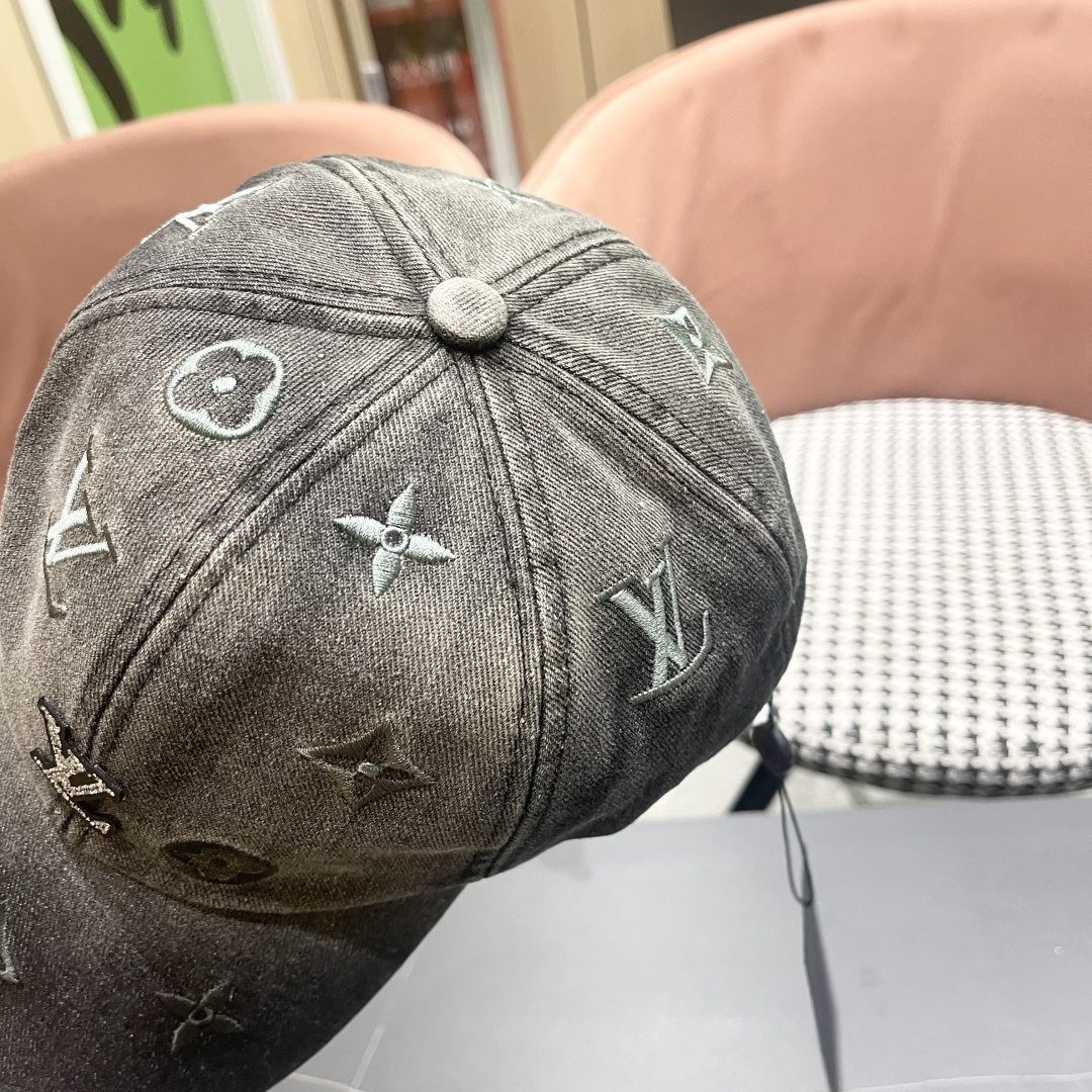 🧢路易威登牛仔棒球帽 LouisVuitton😍2025新款LV棒球帽，重工打造♥️高端大气，百搭款🤗男