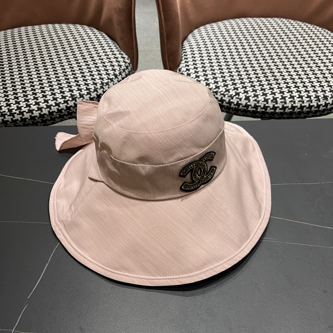 💛【CHANEL香奈儿】2025新款新款韩版蝴蝶结渔夫帽女春夏遮阳盆帽显脸小ins大
檐防晒太阳帽子