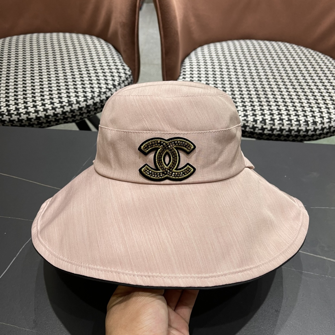 💛【CHANEL香奈儿】2025新款新款韩版蝴蝶结渔夫帽女春夏遮阳盆帽显脸小ins大
檐防晒太阳帽子