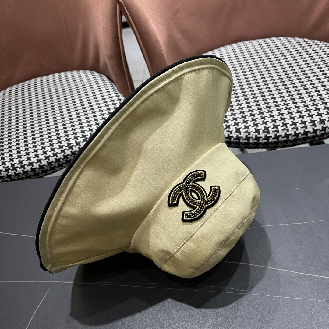 💛【CHANEL香奈儿】2025新款新款韩版蝴蝶结渔夫帽女春夏遮阳盆帽显脸小ins大
檐防晒太阳帽子