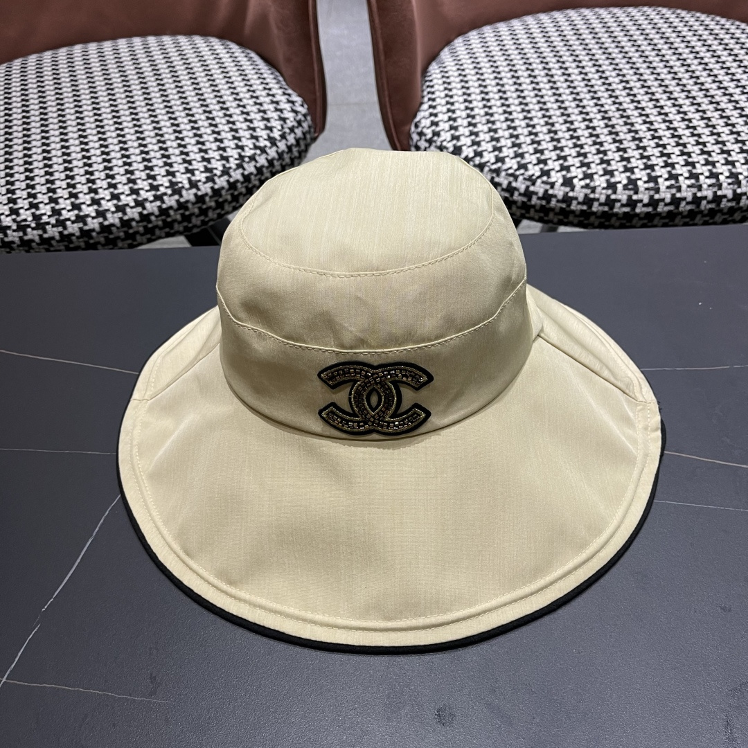 💛【CHANEL香奈儿】2025新款新款韩版蝴蝶结渔夫帽女春夏遮阳盆帽显脸小ins大
檐防晒太阳帽子