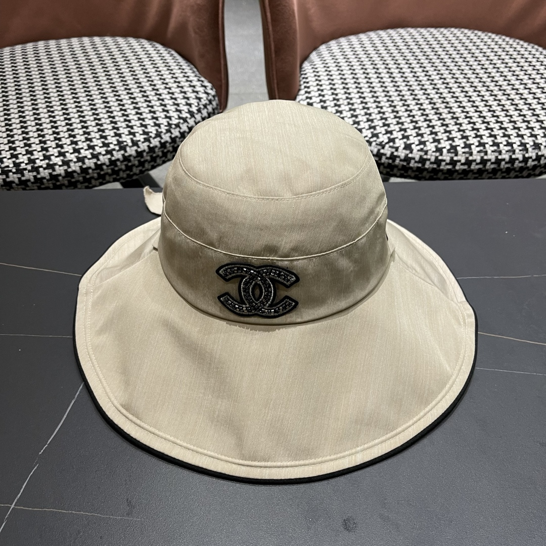 💛【CHANEL香奈儿】2025新款新款韩版蝴蝶结渔夫帽女春夏遮阳盆帽显脸小ins大
檐防晒太阳帽子
