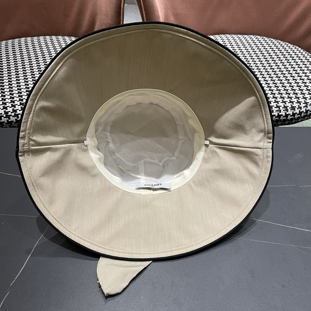 💛【CHANEL香奈儿】2025新款新款韩版蝴蝶结渔夫帽女春夏遮阳盆帽显脸小ins大
檐防晒太阳帽子