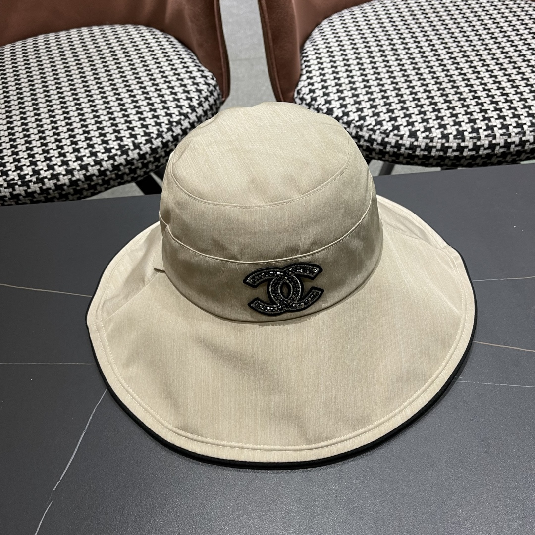 💛【CHANEL香奈儿】2025新款新款韩版蝴蝶结渔夫帽女春夏遮阳盆帽显脸小ins大
檐防晒太阳帽子