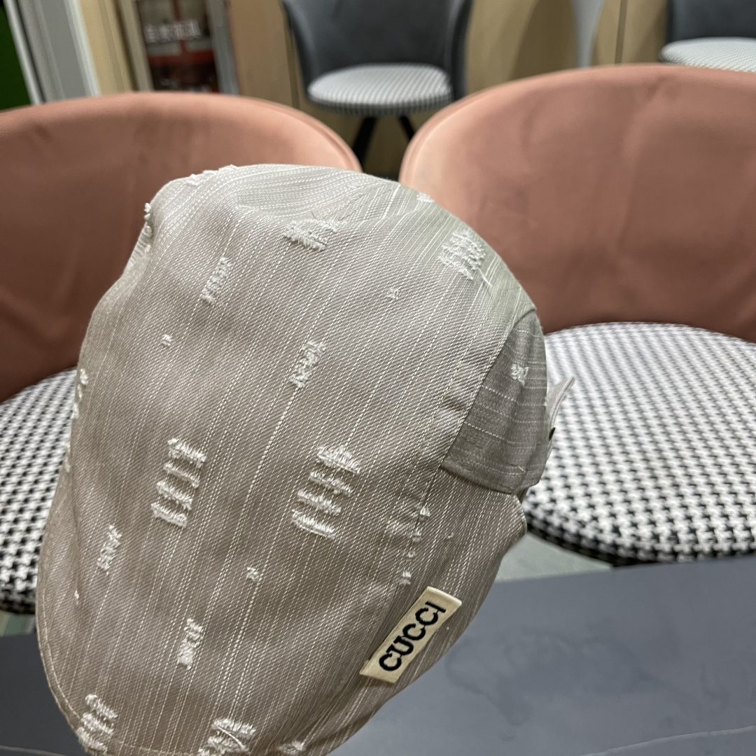  古奇 复古小众前进帽春秋夏季笔款贝雷帽男女品脸小
情侣画家帽遮阳鸭舌