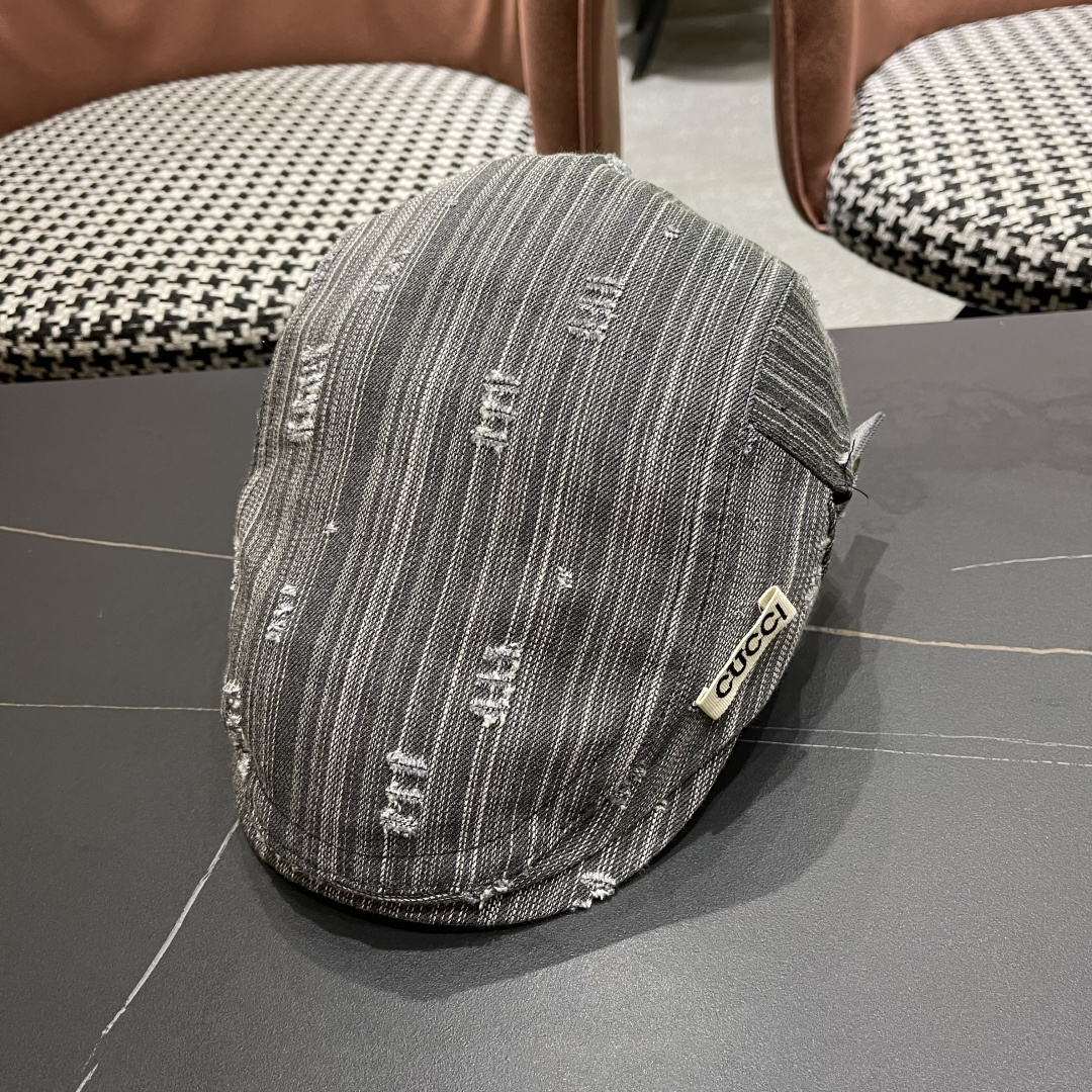  古奇 复古小众前进帽春秋夏季笔款贝雷帽男女品脸小
情侣画家帽遮阳鸭舌