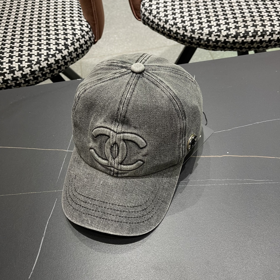  Chanel香奈儿2025年新款水洗牛仔复古棒球帽小众遮阳鸭舌帽女