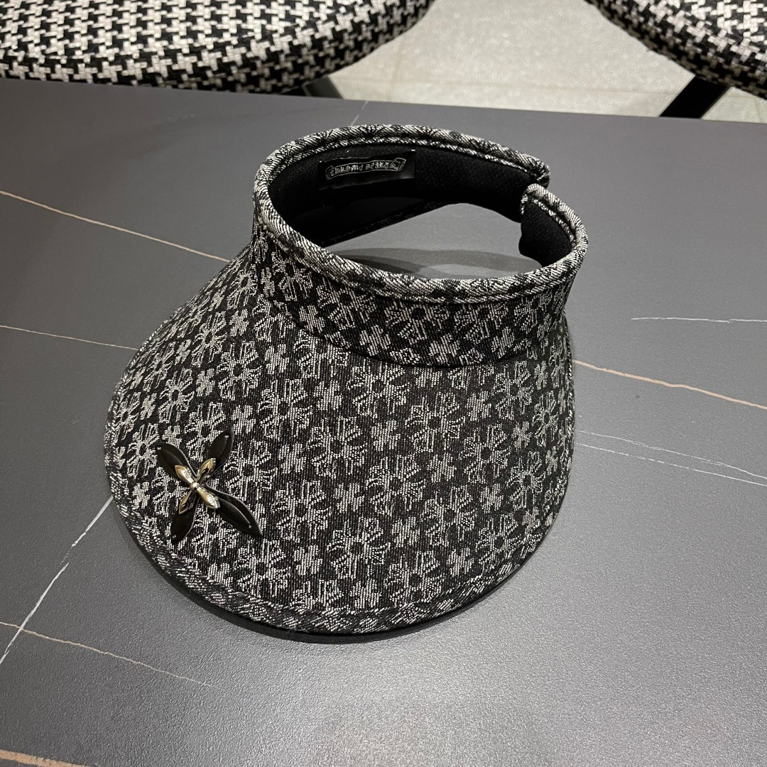  克罗心 2025新款潮牌十字架空顶帽夏季网红同款大檐遮阳帽高级
感显脸小防晒太阳帽