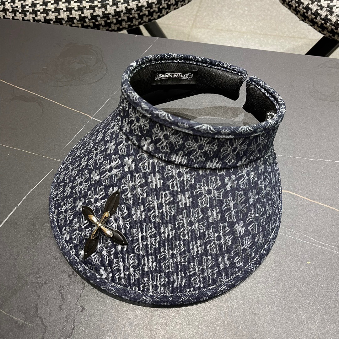  克罗心 2025新款潮牌十字架空顶帽夏季网红同款大檐遮阳帽高级
感显脸小防晒太阳帽