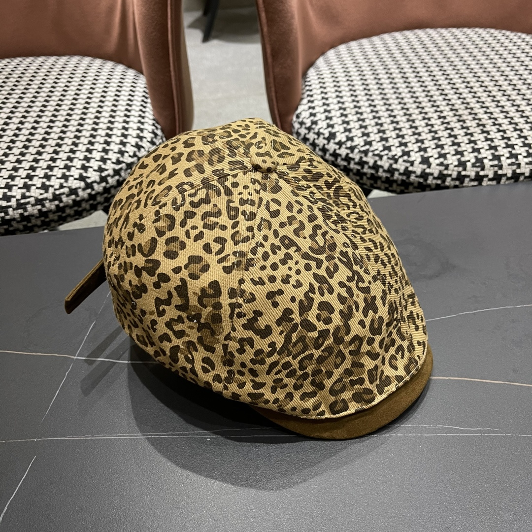  香奈儿 2025新款复古豹纹前进帽子女士春秋季显脸小
辣妹鸭舌贝雷帽子男士